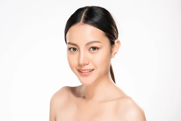 Beautiful Young Asian Woman Clean Fresh Skin Look Girl Beauty — Stock Photo, Image