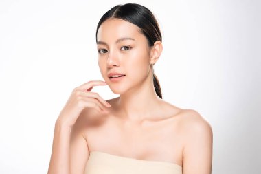 Temiz ciltli güzel Asyalı bir kadın.,