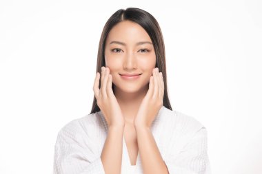 Temiz ciltli güzel Asyalı bir kadın.,