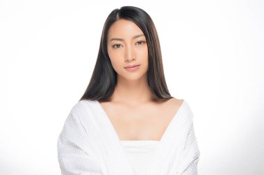 Temiz ciltli güzel Asyalı bir kadın.,