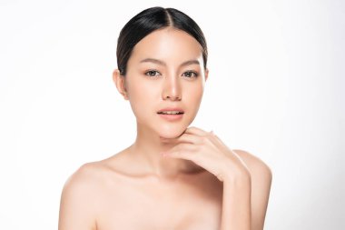 Temiz ciltli güzel Asyalı bir kadın.,