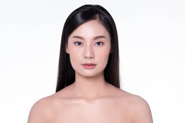 Temiz ciltli güzel Asyalı bir kadın.,