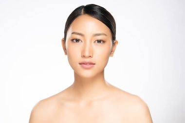 Temiz ciltli güzel Asyalı bir kadın.,