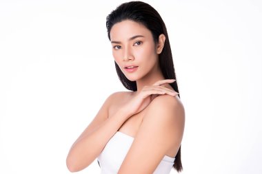 Temiz ciltli güzel Asyalı bir kadın.,