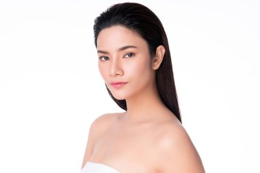 Temiz ciltli güzel Asyalı bir kadın.,