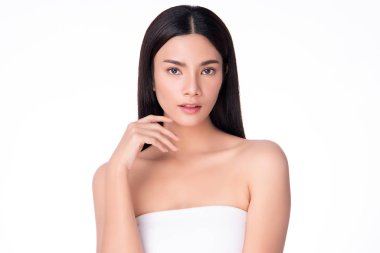 Temiz ciltli güzel Asyalı bir kadın.,