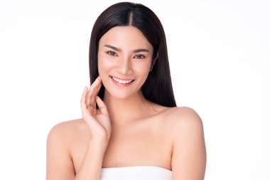 Temiz ciltli güzel Asyalı bir kadın.,