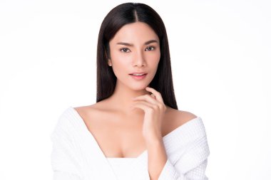 Temiz ciltli güzel Asyalı bir kadın.,