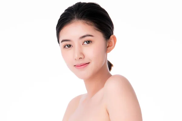 Gyönyörű Fiatal Ázsiai Tiszta Friss Bőrrel Arcápolás Arckezelés Kozmetológia Szépség — Stock Fotó