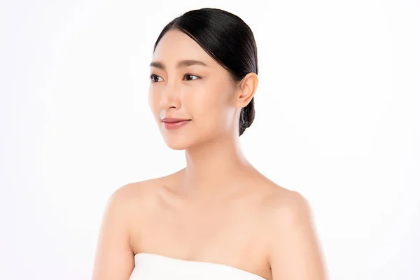 Beleza Mulher Rosto Retrato Bela Jovem Mulher Asiática Com Pele — Fotografia de Stock