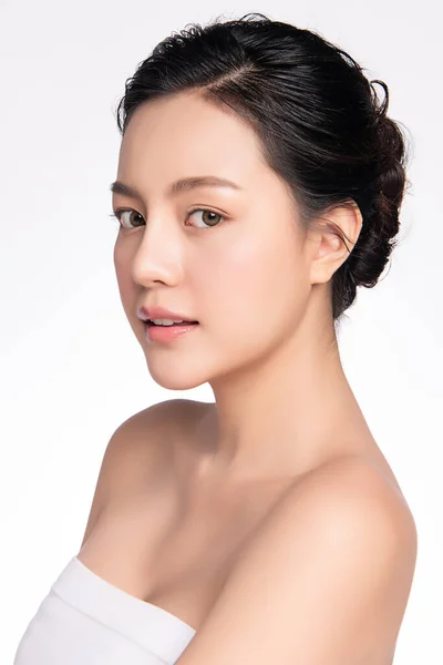 Vista Lateral Belleza Retrato Cara Mujer Hermosa Mujer Asiática Joven — Foto de Stock