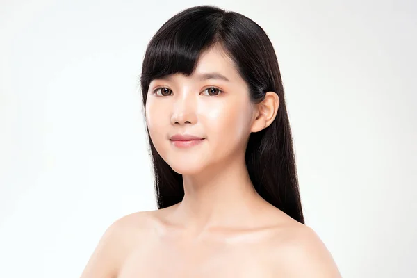 Beautiful Smiling Woman Clean Skin Natural Make White Teeth White — Stock Photo, Image