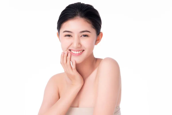 Schöne Junge Asiatische Frau Mit Sauberer Frischer Haut Gesichtspflege Gesichtsbehandlung — Stockfoto