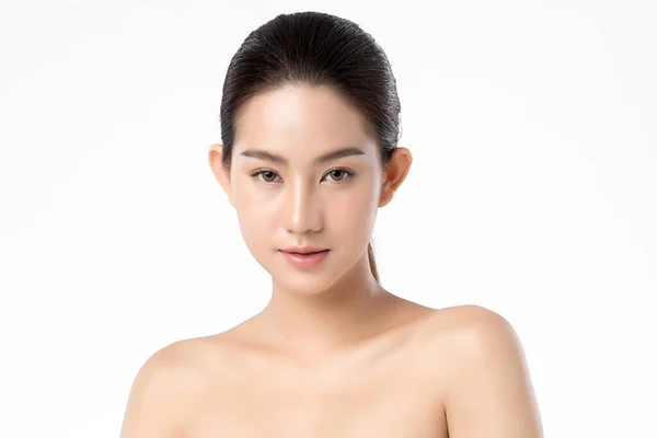 Belle Jeune Femme Asiatique Avec Peau Fraîche Propre Sur Fond — Photo