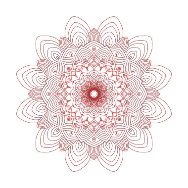 Geometrik mandala koyu kırmızı 