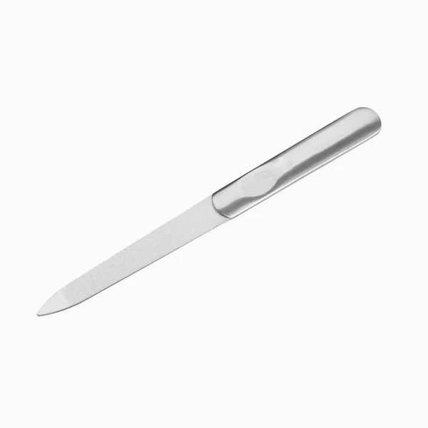 Nail File White Grip Isolated White Background Manicure Pedicure Tool — Zdjęcie stockowe