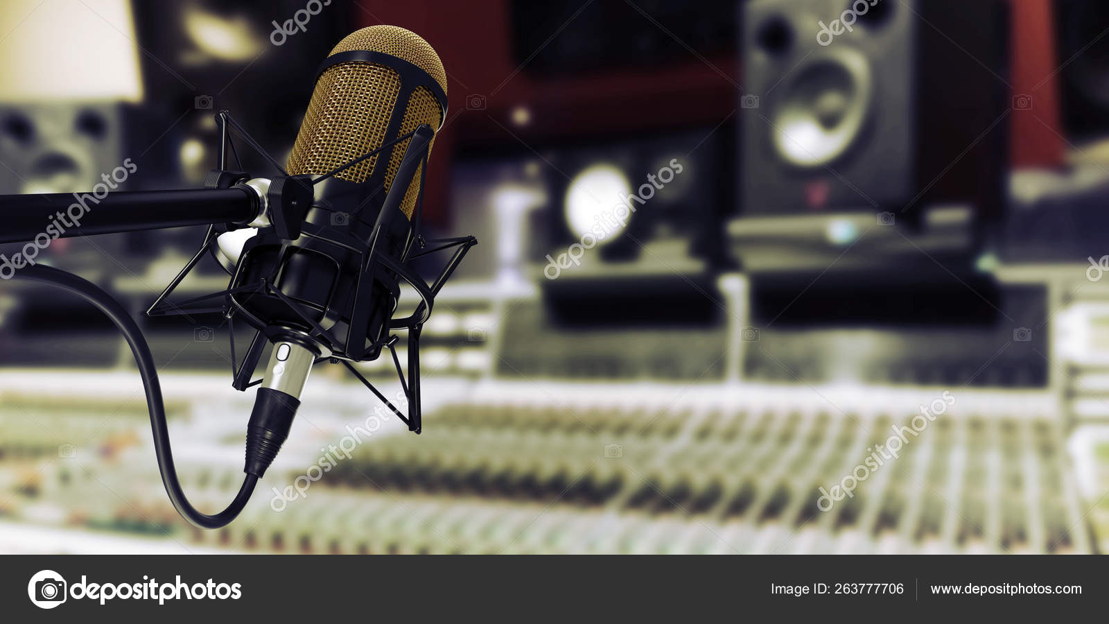 Microphone Studio Background Illustration Stock Photo by  ©. 263777706