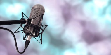 arka plan 3d çizim stüdyoda mikrofon