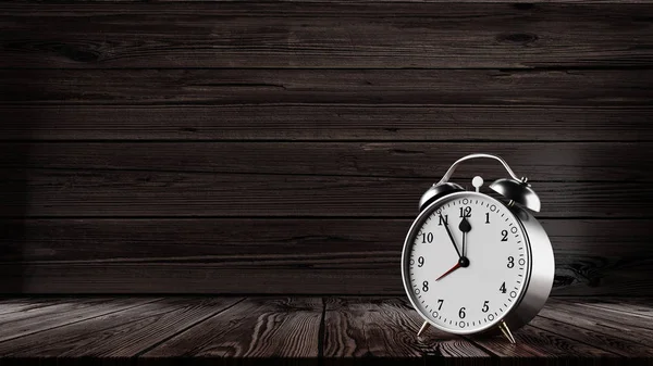 Relógio Alarme Retrô Com Cinco Minutos Doze Horas Alta Resolução — Fotografia de Stock