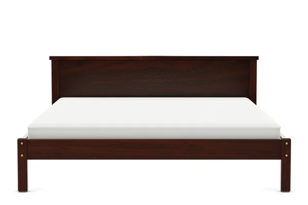 Illustrazione 3d di un moderno letto in legno — Foto Stock