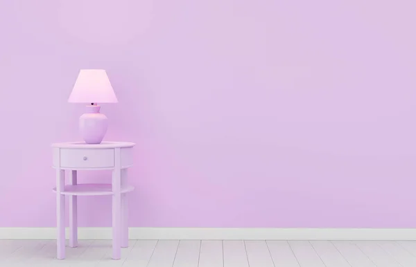 Elegante Lampada Tavolo Contro Parete Colori Spazio Testo Design Con — Foto Stock