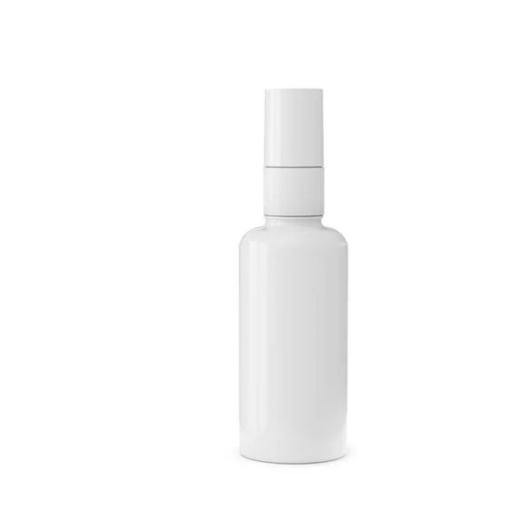 Botella Plástico Blanco Fondo Blanco Ilustración — Foto de Stock