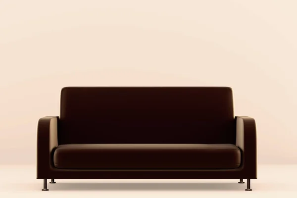 Muebles Sofá Sobre Fondo Marrón Interior Render —  Fotos de Stock