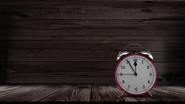 Retro alarm clock with five minutes to twelve o\'clock. Hight resolution 3d illustration render