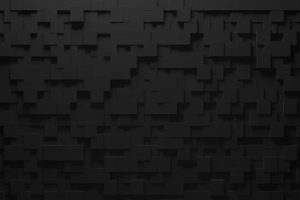 黒い正方形の抽象背景 グランジサーフェス レンダリング — ストック写真