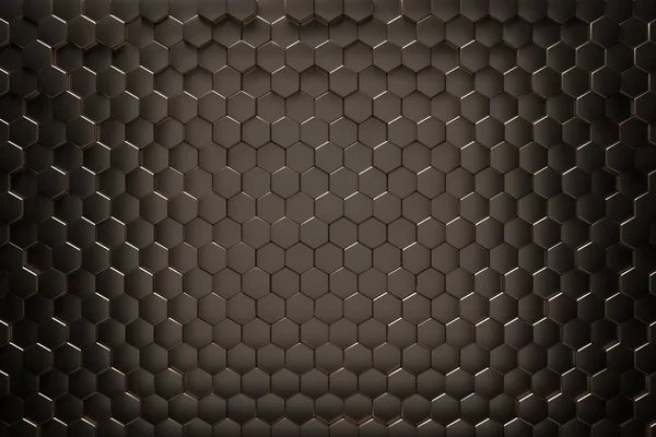 ゴールド六角形の抽象背景 グランジサーフェス レンダリング — ストック写真