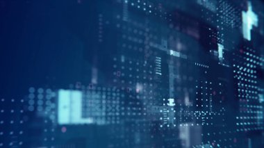 3 boyutlu görüntüleme. Veri teknolojisi soyut gelecek çizimi. Düşük polimerli şekil