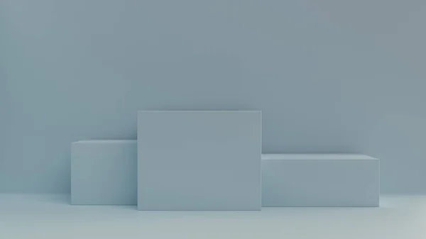 Geometria formas geométricas básicas composição cena azul . — Fotografia de Stock