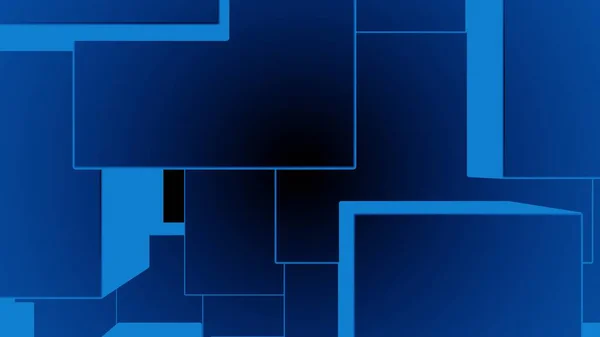 Απόδοση Εικονογράφηση Του Λαμπερό Τετράγωνο Σχήματα Φόντο Προοπτική Αποτέλεσμα Μπλε — Φωτογραφία Αρχείου