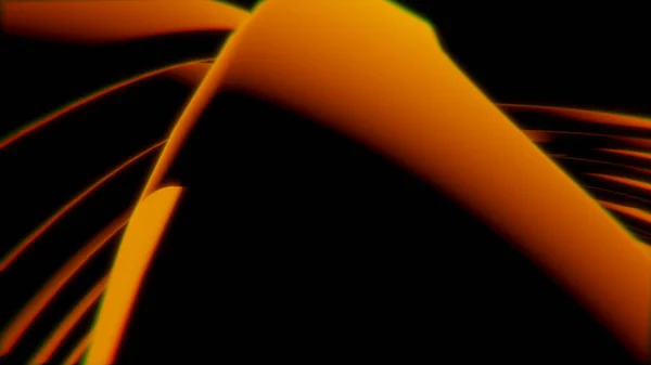 オレンジ色の濃い抽象ツイスト形状 コンピュータによる幾何学的なイラストを描く 3Dレンダリング — ストック写真