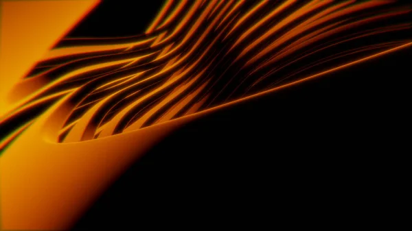 Forma Arancio Scuro Astratto Contorto Computer Incandescente Generato Illustrazione Geometrica — Foto Stock