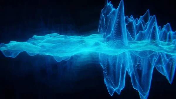 Abstrakter Hintergrund Mit Dynamischen Wellen Visualisierung Von Big Data Schallwellenelement — Stockfoto