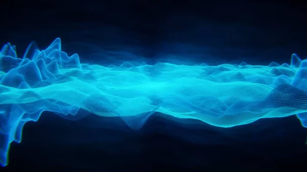 Abstrakt Bakgrund Med Dynamiska Vågor Visualisering Stora Data Ljudvågselement Teknik — Stockfoto