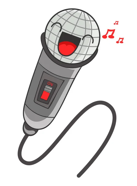Micrófono Dibujos Animados Ilustración Vectores — Vector de stock