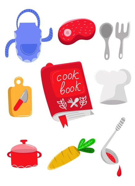 set of kitchen icons, vector illustration
