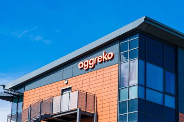 Cannock, Staffordshire, Birleşik Krallık 9 Eylül 2025 Aggreko Logotype, İngiltere merkezli bir enerji tedarikçisi.