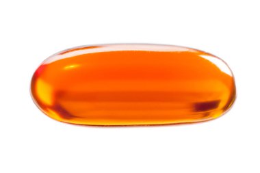 Bir tıp beyaz arka plan üzerinde izole bir şeffaf jel kapsül