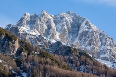 Karlı dağların zirveleri
