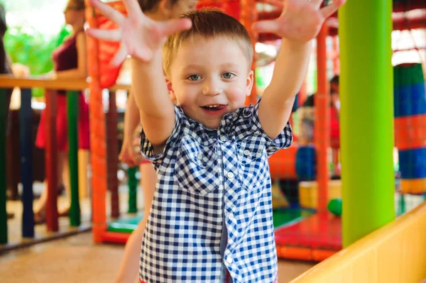 Indoor playground with colorful plastic balls for children