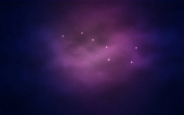 Light Blue Red Vector Background Galaxy Stars Shining Illustration Sky — Stock Vector