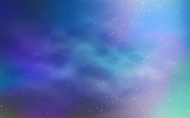 Açık mavi, vektör düzen kozmik yıldız ile sarı. Parlak astronomik yıldız ile renkli illüstrasyon parlayan. Kozmik arka planlar için şablon.