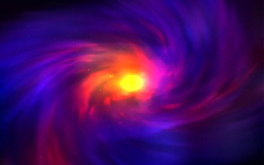 Koyu mavi, kırmızı vektör desen ile gece gökyüzü yıldız. Parlak astronomik yıldız ile renkli illüstrasyon parlayan. Desen fütüristik reklam, kitapçıklar için.