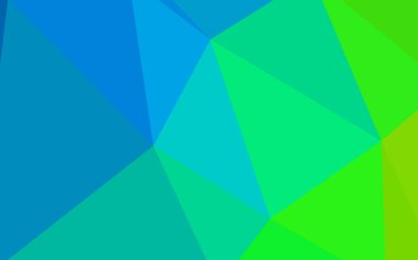 Açık mavi, vektör üçgen mozaik şablon yeşil. Gradyan ile poligonal soyut resim. Tasarımınız için üçgen desen.