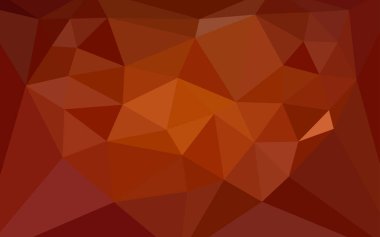 Koyu kırmızı, sarı vektör üçgen mozaik şablon bir merkezi bir kalp ile. Üçgenler ile modern soyut resim. Desen için bir marka kitabın zemin.