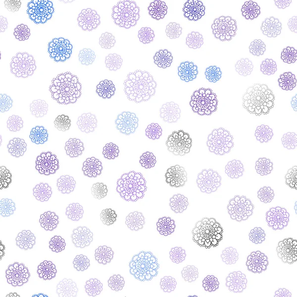 Pembe ışık, vektör sorunsuz doodle bulanık desen mavi. Yeni renkli resimde doodle tarzı çiçekli. İşiniz için en iyi bulanık tasarım.