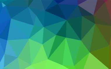 Açık mavi, vektör üçgen mozaik şablon yeşil. Gradyan ile zarif parlak poligonal illüstrasyon. İşiniz için en iyi üçgen tasarım.